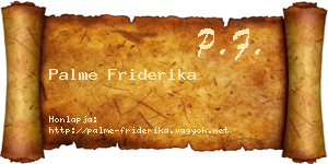 Palme Friderika névjegykártya